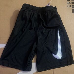 Nike Kids Black Shorts with White Swoosh